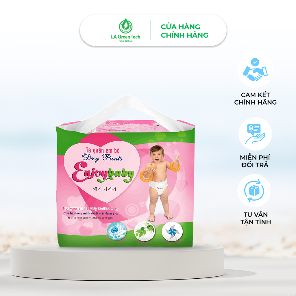 Bỉm tã quần em bé ENJOYBABY Gói Trung Cao Cấp nhiều size cho bé từ 4-25kg, mềm mại, thấm hút, chuẩn chất lượng Châu Âu