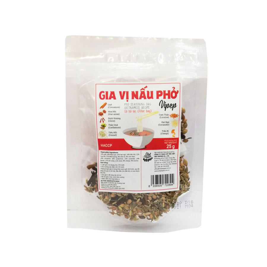 Combo 5 Gói Gia Vị Nấu Phở Vipep  - Gia Vị Nấu Phở Bò