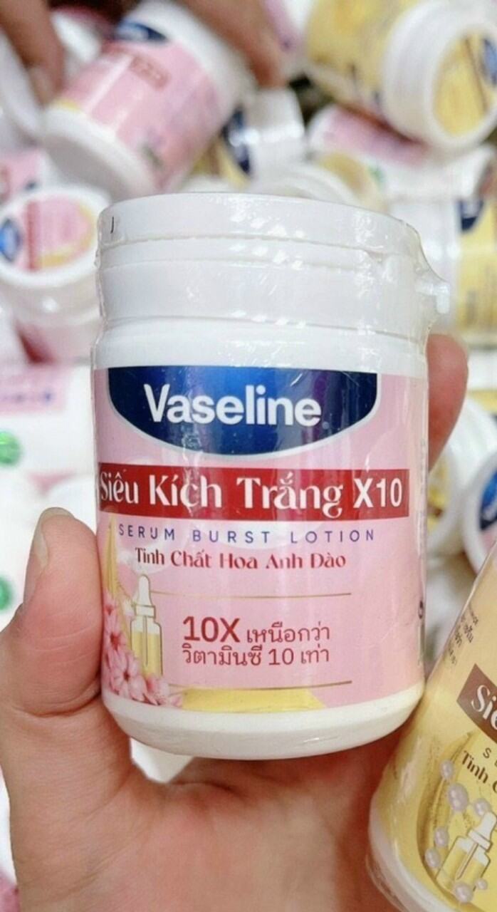 Hũ Kem kích trắng da Vaseline ban đêm Thái Lan hộp 200gram-hũ hồng