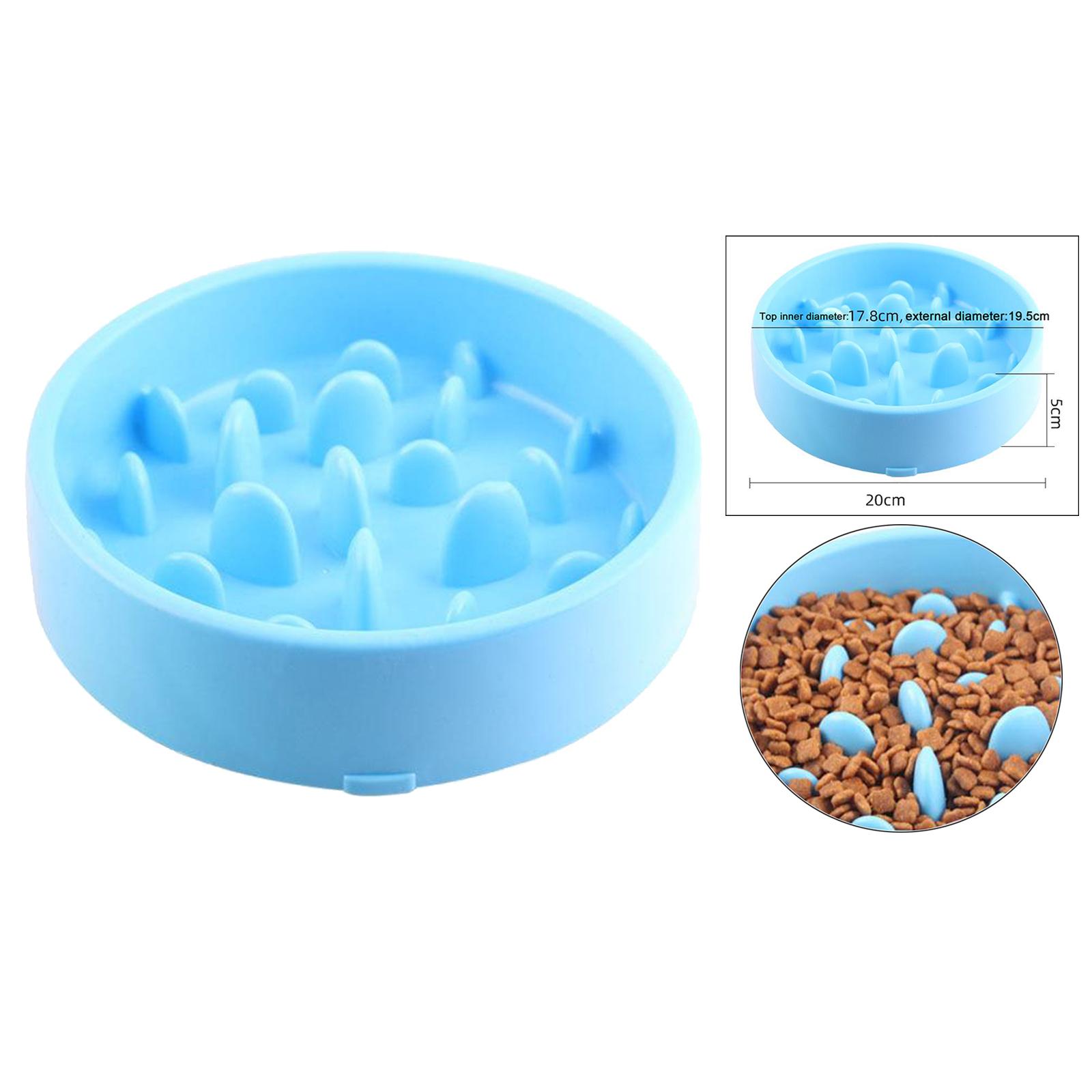 Slow Feeder Dog Bowl Pet Feeder Interactive Bloat Stop Dog Eating Dish Blue