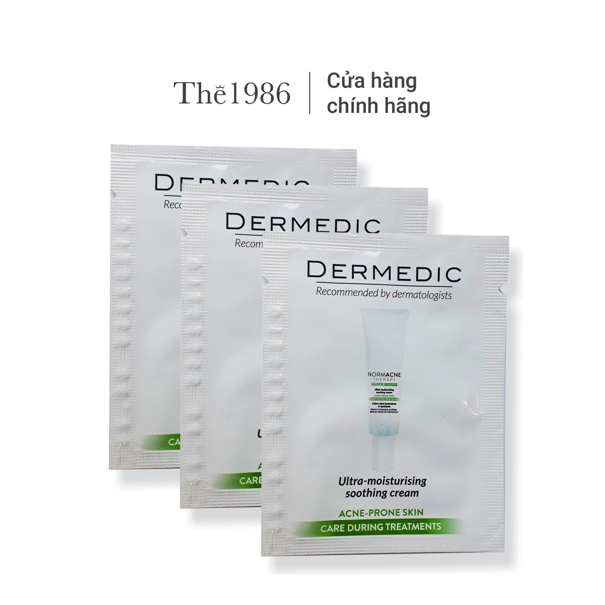 [Deal hàng cận date] Combo 3 NORMACNE Ultra Moisturising Soothing Cream 1.5g - Kem dưỡng cấp ẩm chăm sóc da mụn 1.5g