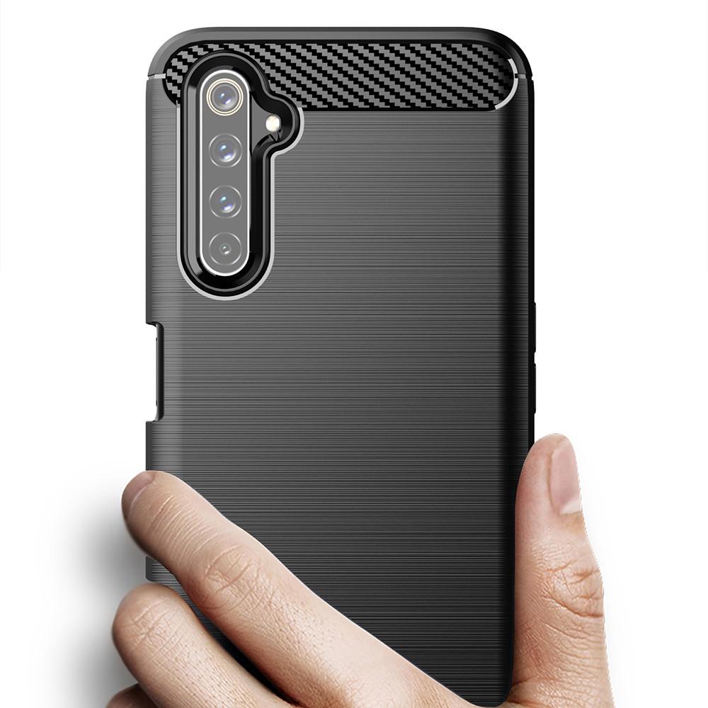 Ốp lưng cho Realme 6 Pro dẻo Carbon phay xước chống sốc chống vân tay