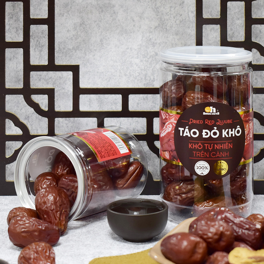 COMBO SIÊU TIẾT KIỆM _ 1 Táo Đỏ khô Tân Cương Size Jumbo Smilenuts 260g - 1 Hạt chia đen Organic 300g _ Combo giảm cân khoẻ đẹp