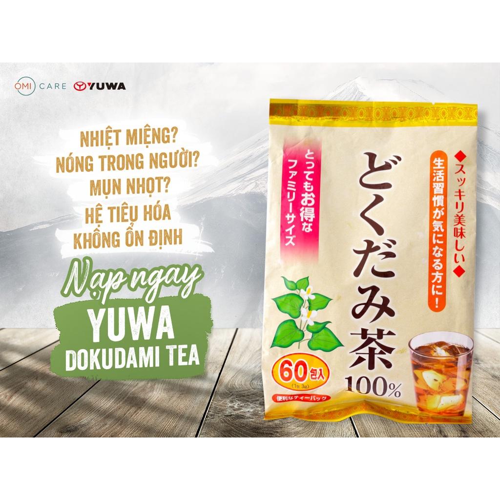 Trà Diếp Cá Yuwa 100% Lá Diếp Cá Giải Nhiệt Giải Độc,  Trừ Nắng Nóng Mùa Hè Yuwa Dokudami Tea 100% Gói 60 gói