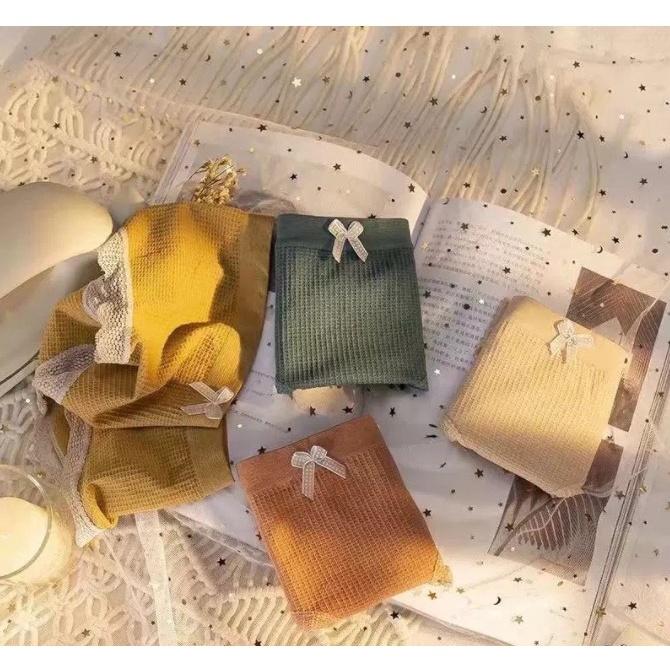 SET 7 CHIẾC QUẦN LÓT KHÁNG KHUẨN COTTON ĐÍNH NƠ B446