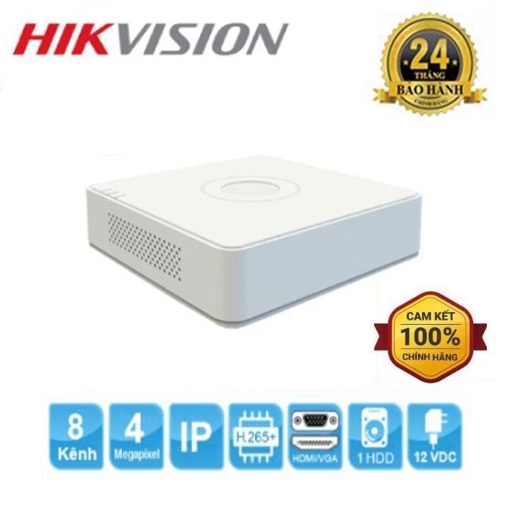 Đầu ghi hình IP 4 kênh-8 kênh-16 kênh Hikvision(vỏ nhựa).chuẩn nén H.265+, độ phân giải 4Mp,cổng PoE chuẩn 802.3af/at- Hàng Chính Hãng