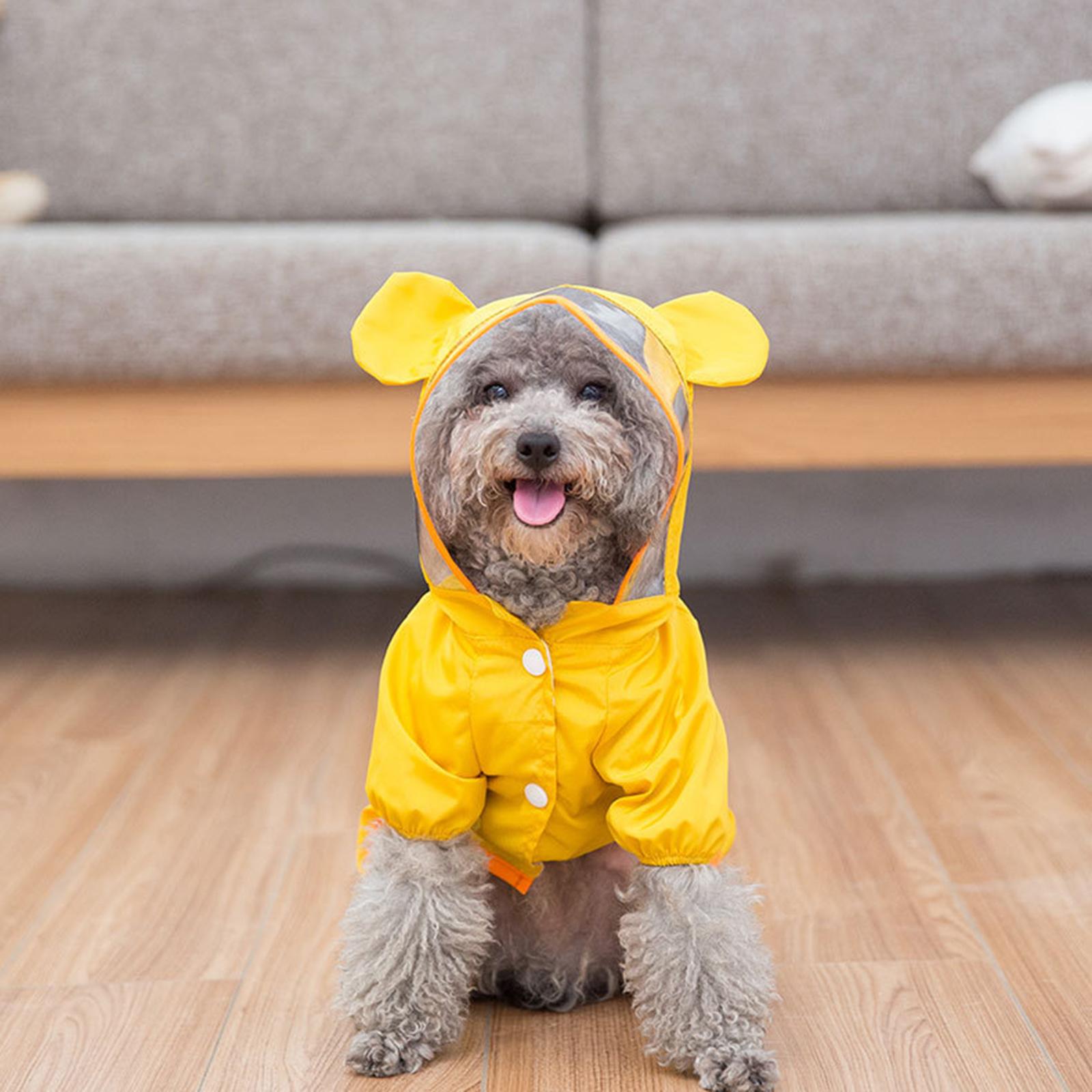 Pet Dog Puppy Raincoat Hooded Rain Coat Waterproof Jacket Raincover Clothes