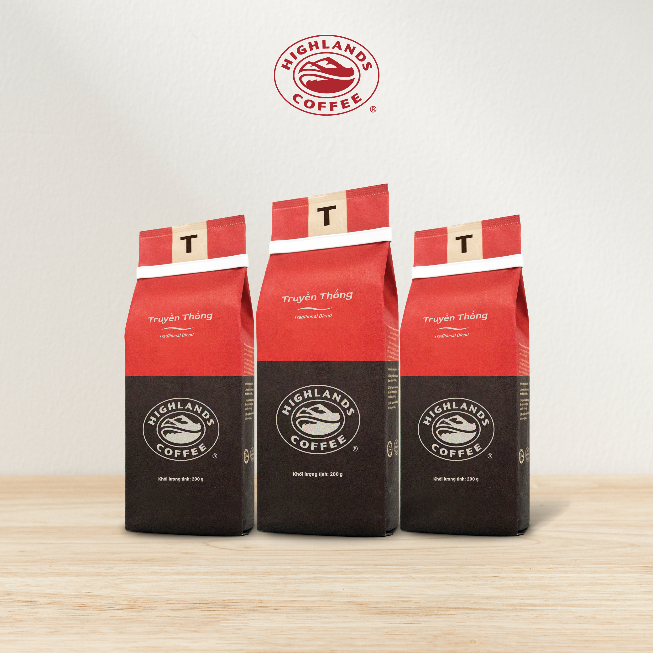 Combo 3 gói Cà Phê Rang Xay Truyền Thống Highlands Coffee