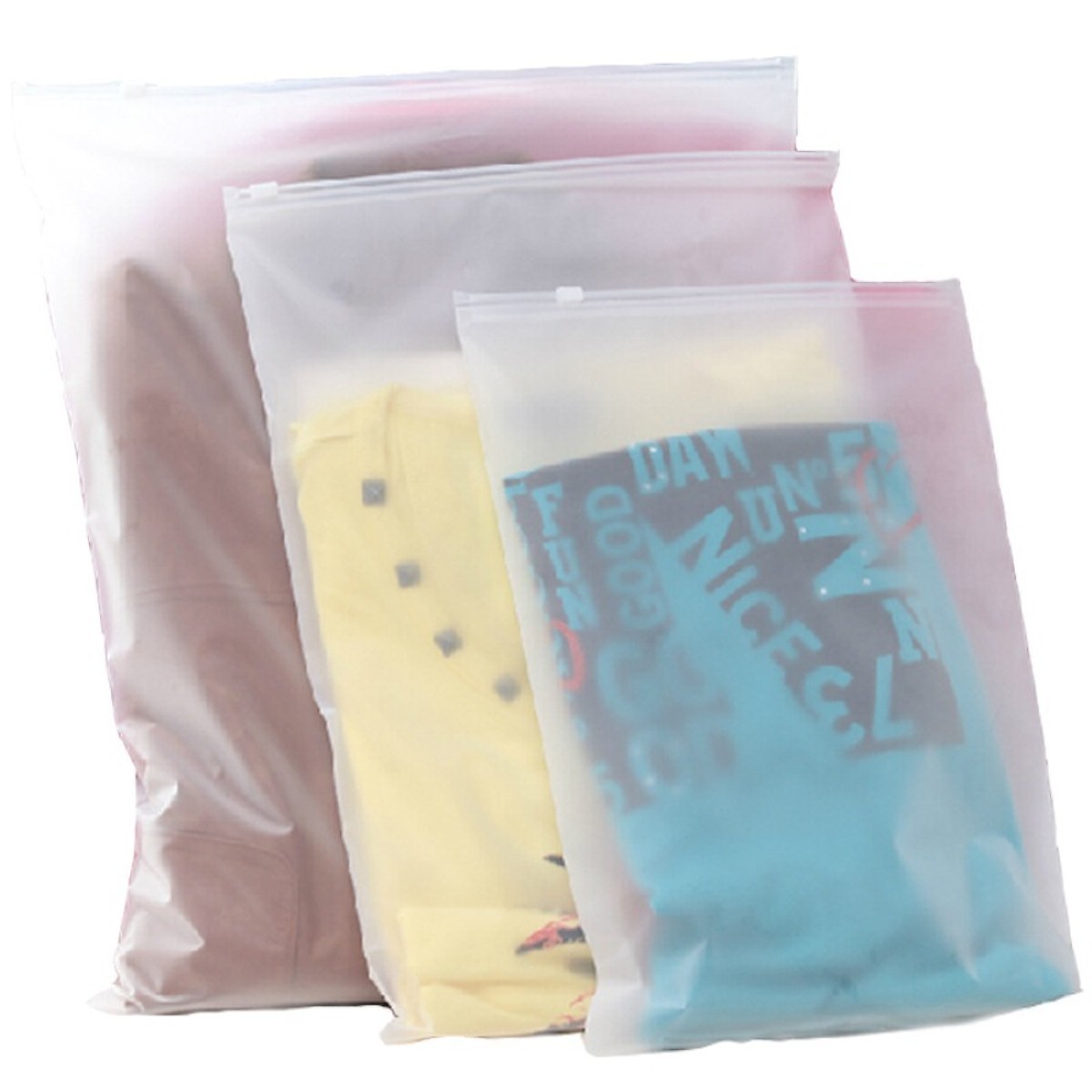 Túi đựng đồ trong suốt khóa zip - 10 túi