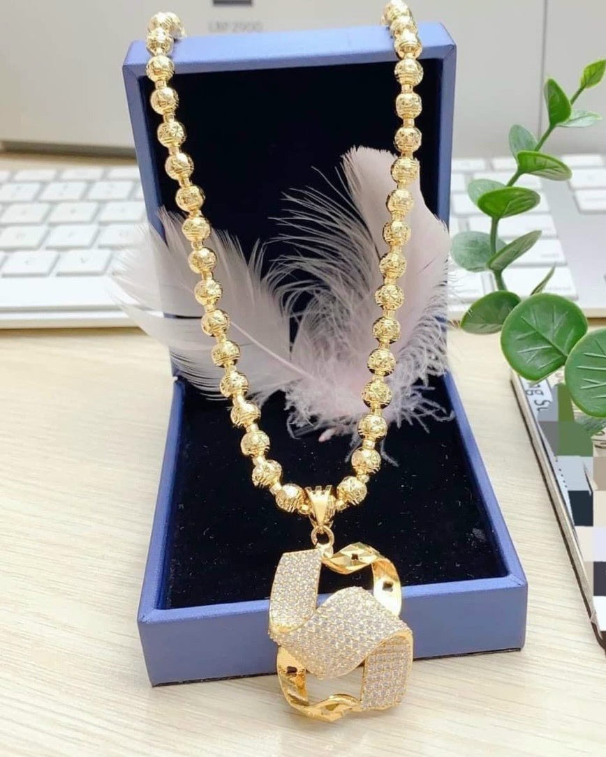 Dây chuyền nữ mạ vàng đính đá kiểu dáng xoắn lơ -- phù hợp tất cả trang phục, kiểu dáng thanh lịch quý phái, dây chuyền đẹp