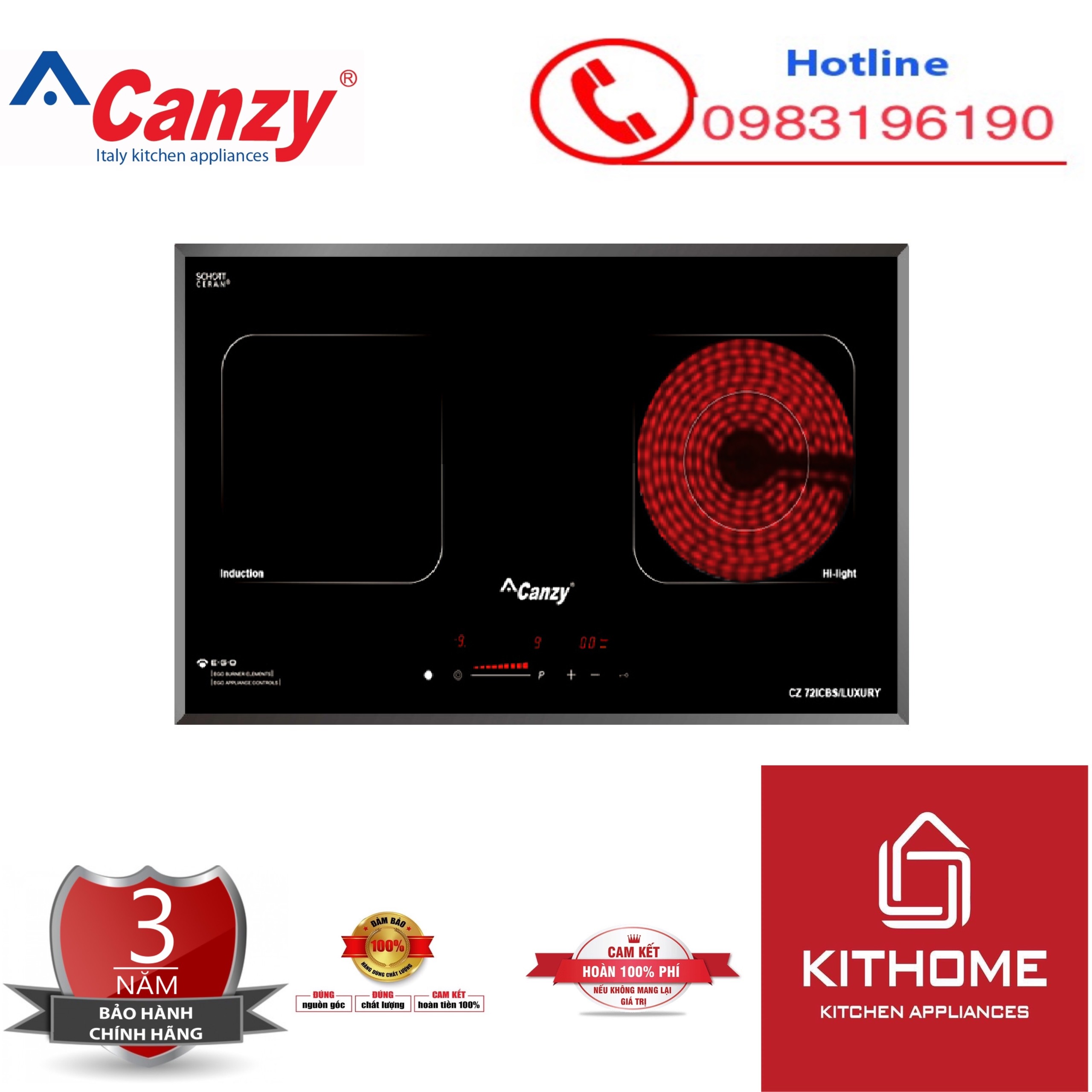 BẾP TỪ CANZY 72ICBS LUXURY-HÀNG CHÍNH HÃNG