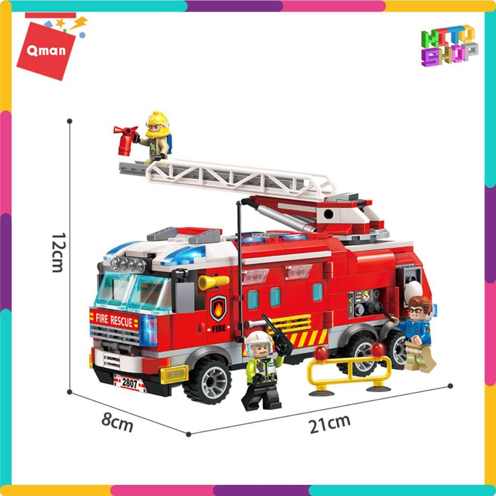 Đồ Chơi Xếp Hình Thông Minh Cho Trẻ Từ 6 Tuổi Qman 2807 – Ô Tô Cứu Hỏa 366 Mảnh Ghép