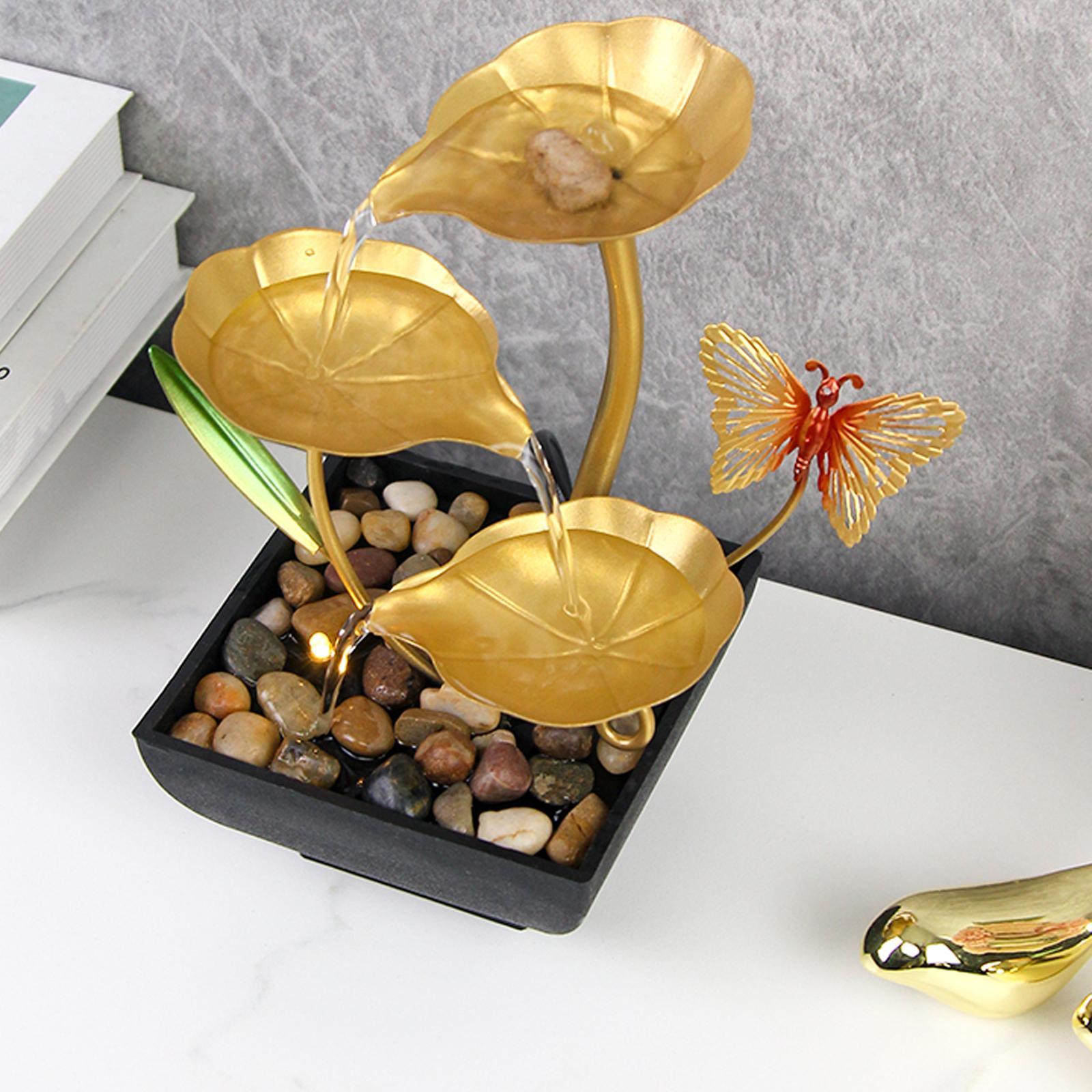 Small Tabletop Fountain USB Water Feature for Home Feng Shui Decoration Gift
