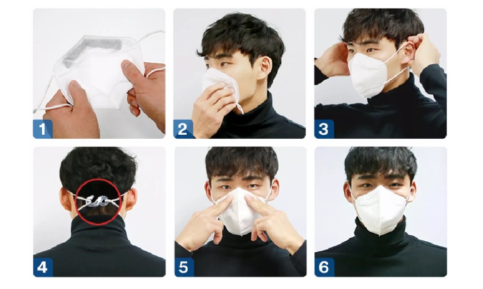 Khẩu trang KF94 3M 9013 Hàn Quốc lọc bụi, kháng khuẩn, có nẹp mũi kim loại, 2 màu trắng đen, 1 chiếc/túi