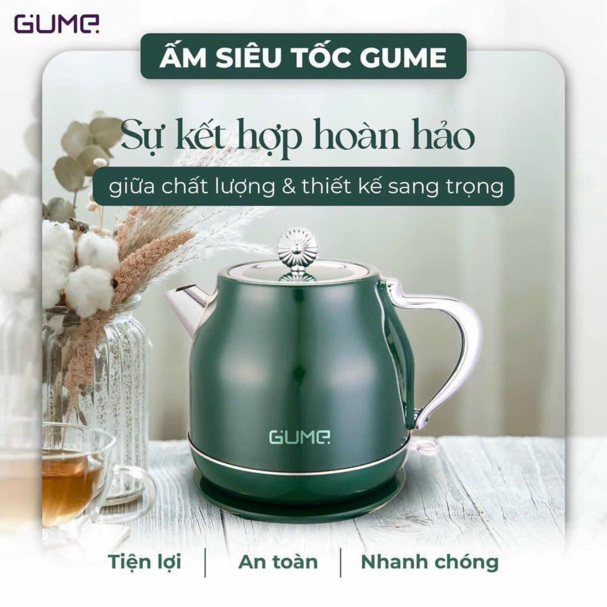 Ấm đun nước siêu tốc Hàn Quốc GMEK-031 dung tích 1.8L, hàng chính hãng