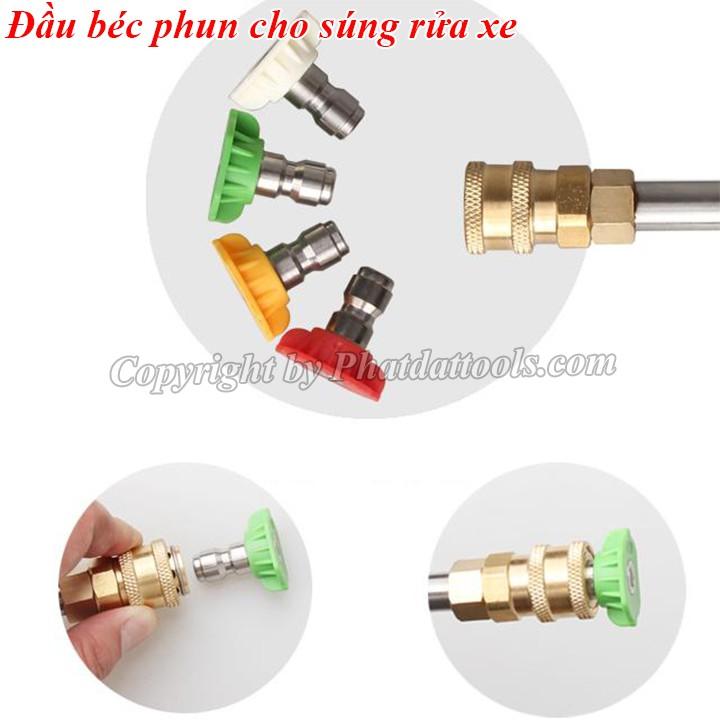 Bộ 4 béc xịt rửa xe chỉnh tia tháo lắp nhanh