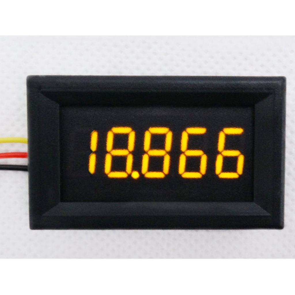 2PCS - DC 3.5-30V 3 Wire LED Digital Display Voltmeter Volt Meter Panel Yellow Words