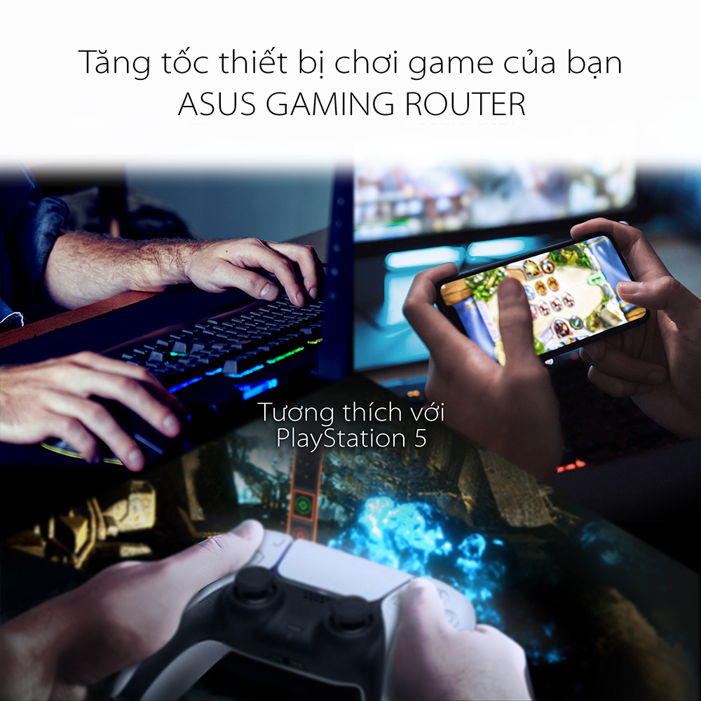 Router Wifi ASUS RT-AX86U Hai Băng Tần Chuẩn AX5700 (Chuyên Cho Game Di Động)- Hàng Chính Hãng