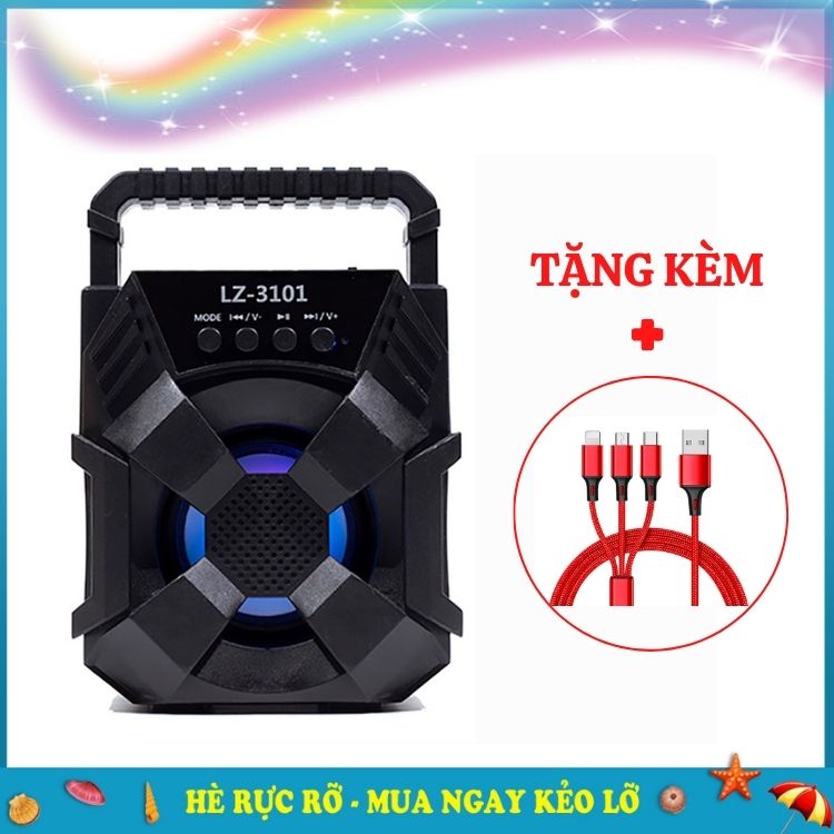 Loa bluetooth LZ-3101 Lanith - Loa Phát Không Dây Mini - Thiết Kế hầm Hồ Mạnh Mẽ , Khả Năng Khuếch Đại Âm Thanh Ấn Tượng - Kết Nối Bluetooth Nhanh Chóng, Ổn Định - Tặng Cáp Sạc 3 Đầu - Hàng Nhập Khẩu - LZ003101-CAP00001