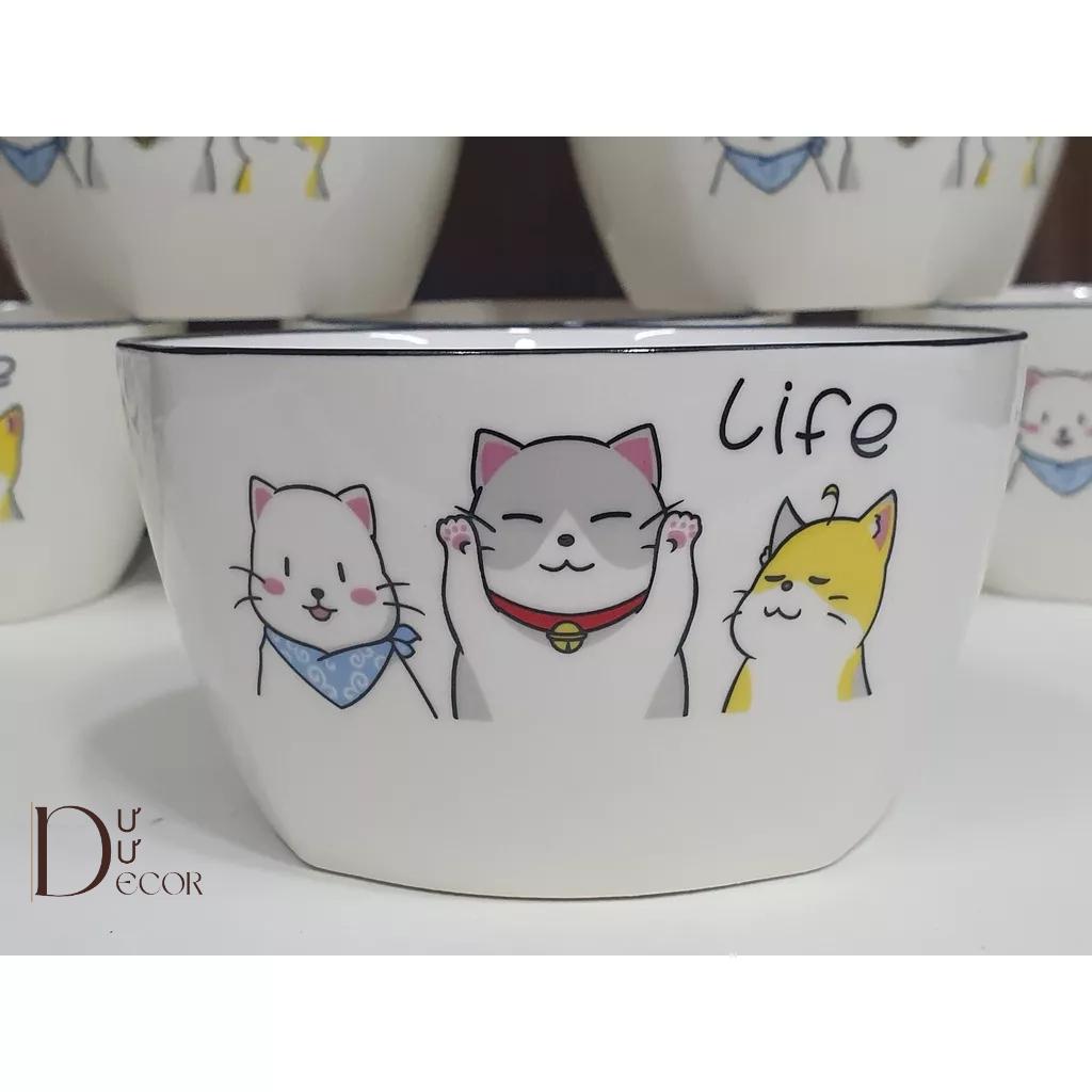 Chén sứ/bát sứ Mèo Japan