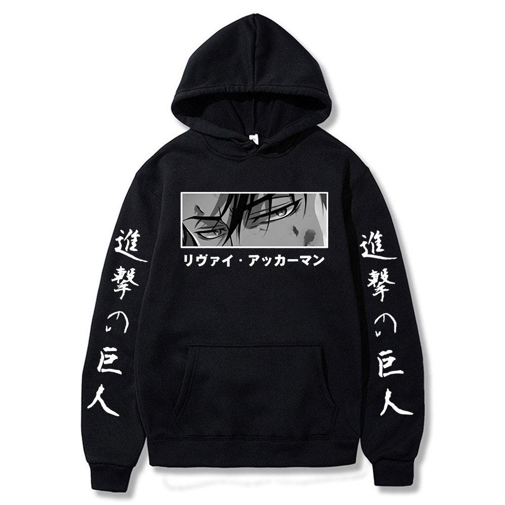 Áo hoodie Attack on Titan Levi Ackerman Eye Anime cực chất chất nỉ bông đẹp