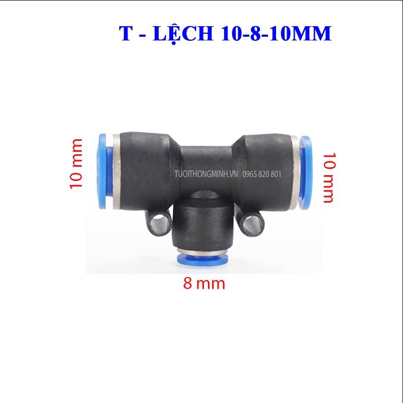 Chia T - LỆCH 10mm ra ống phun sương 8mm