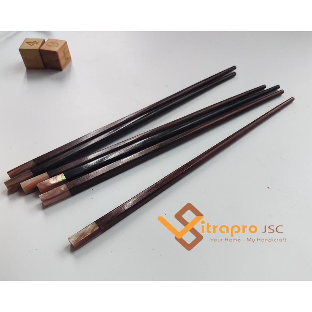 Đũa Gỗ Trắc Đỏ Gắn Trai Hồng Cao Cấp Cực Sang Trọng