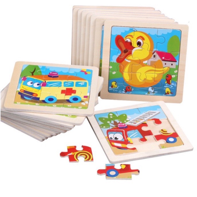 Combo 10 mảnh ghép tranh 9 miếng chất liệu gỗ - totdepreHG1020