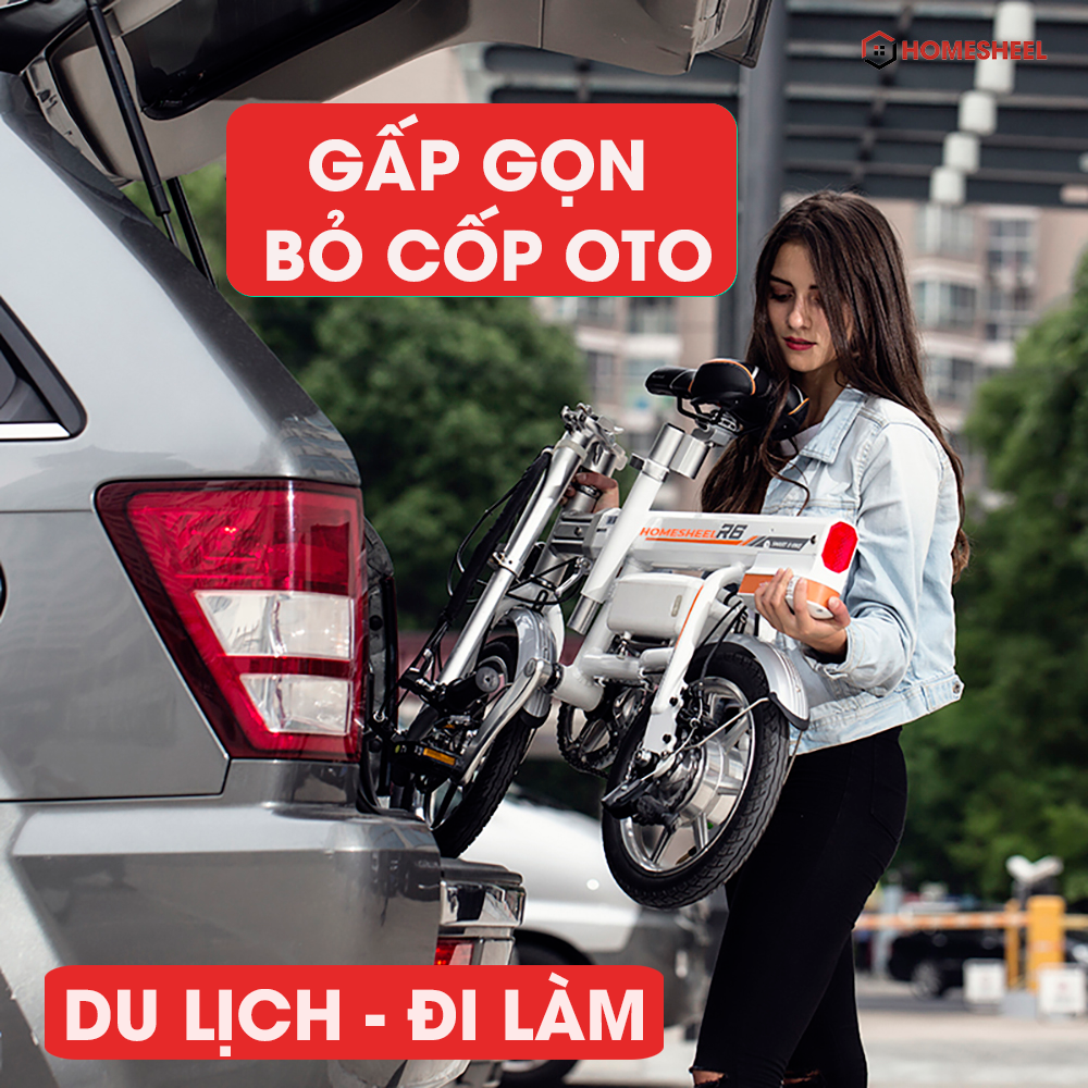 Xe đạp điện gấp gọn Homesheel Airwheel R6 - Màu trắng