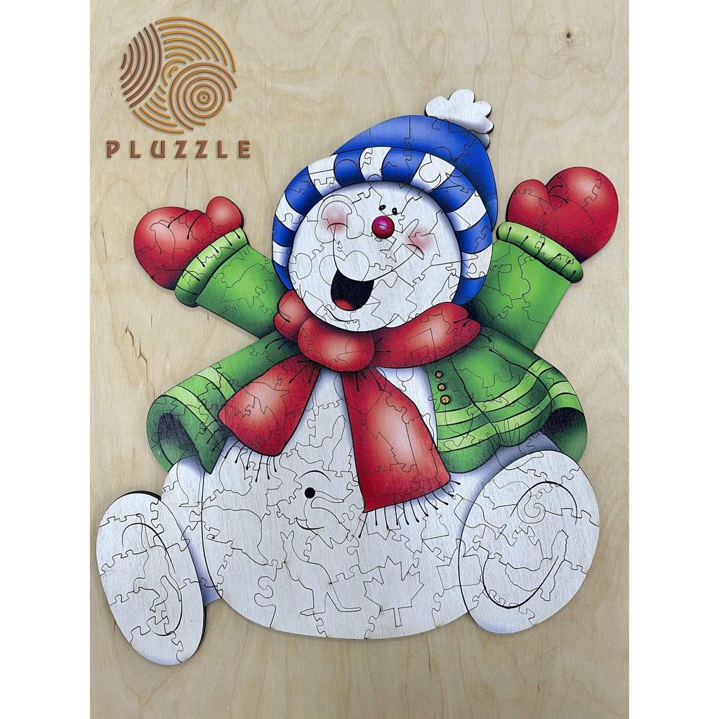 Puzzle Đồ chơi Bộ xếp hình gỗ con vật độc đáo dành cho trẻ em và người lớn PLUZZLE - Người tuyết – PZ035