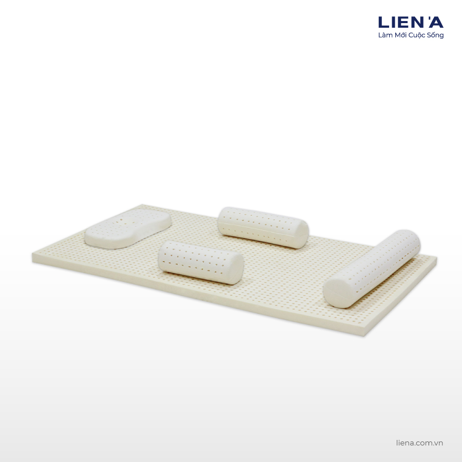 Combo Gối Nệm Cao Su Em Bé Liên Á Bambino- cao 5cm - Cao Su Thiên Nhiên 100