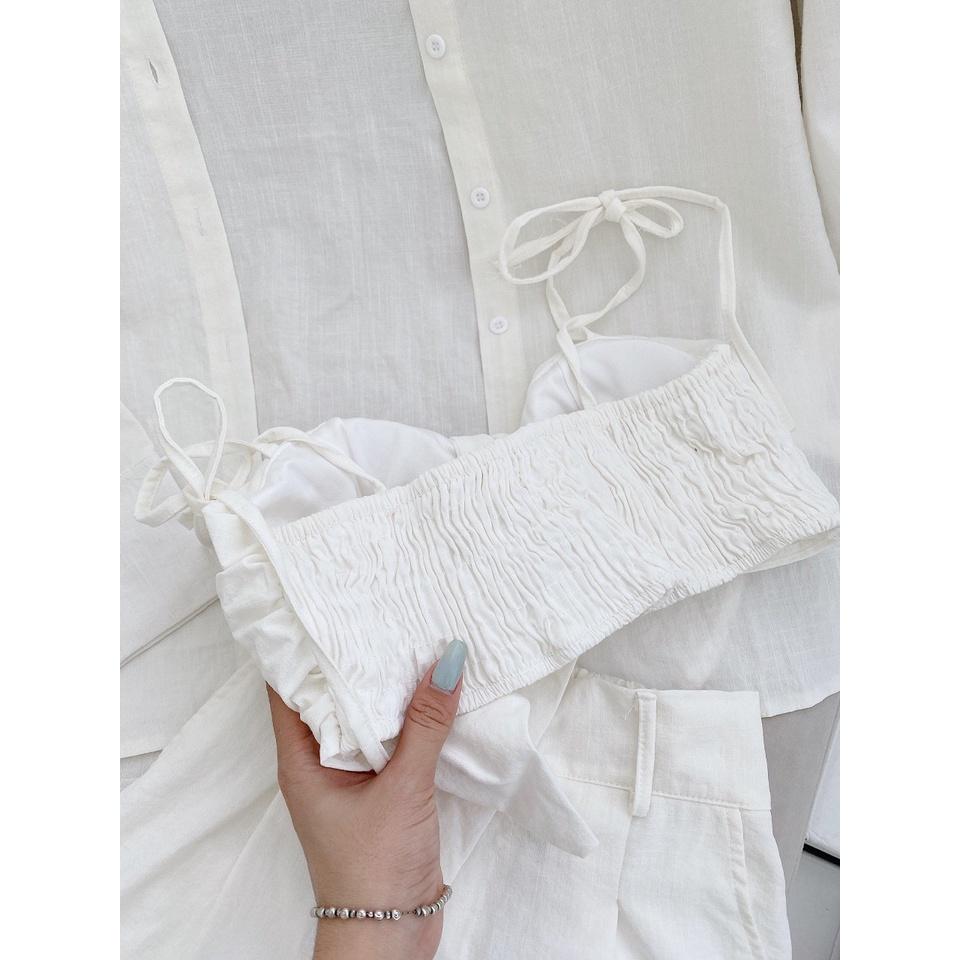 Set 3 món đi biển màu trắng