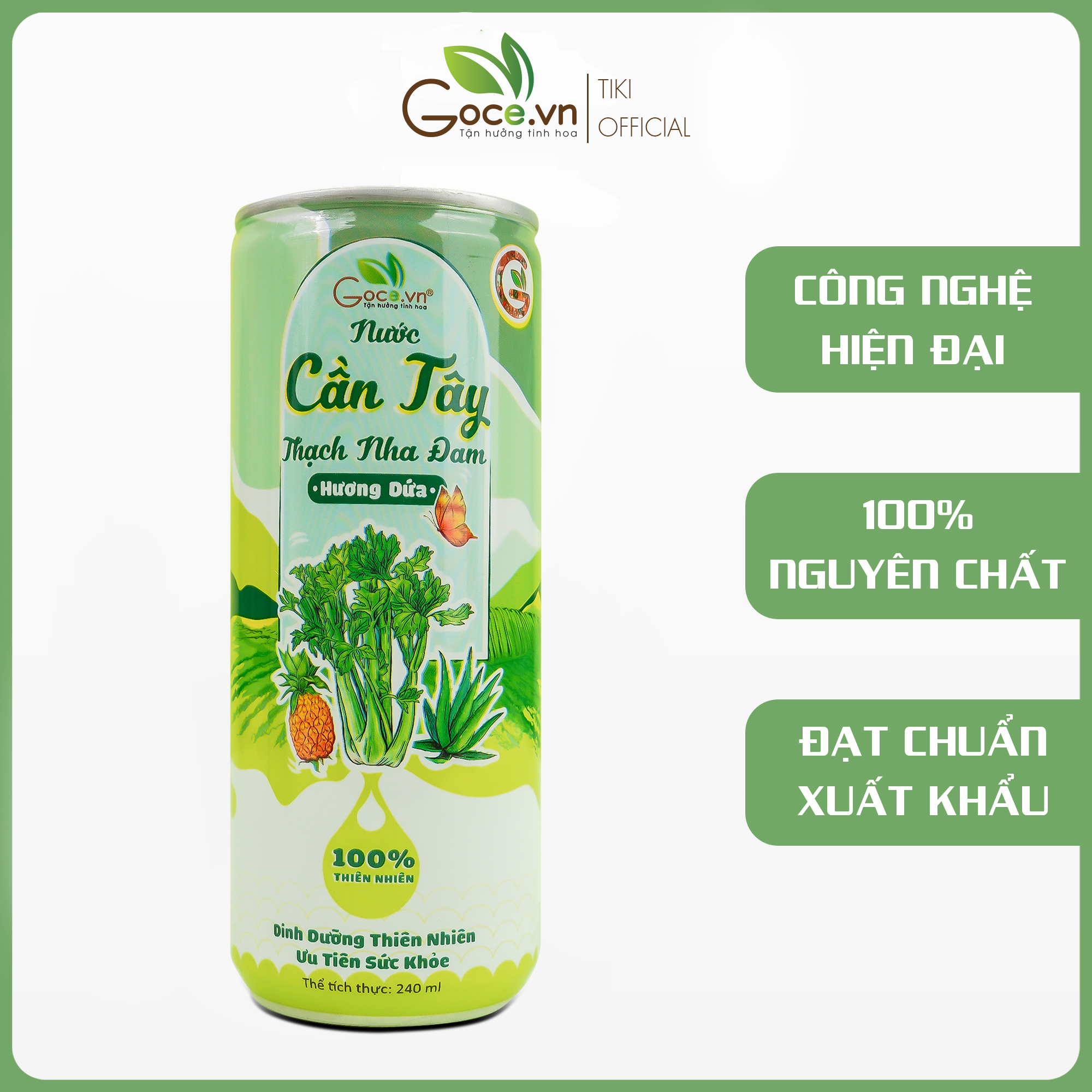 Nước cần tây thạch nha đam hương dứa Goce - 240ml