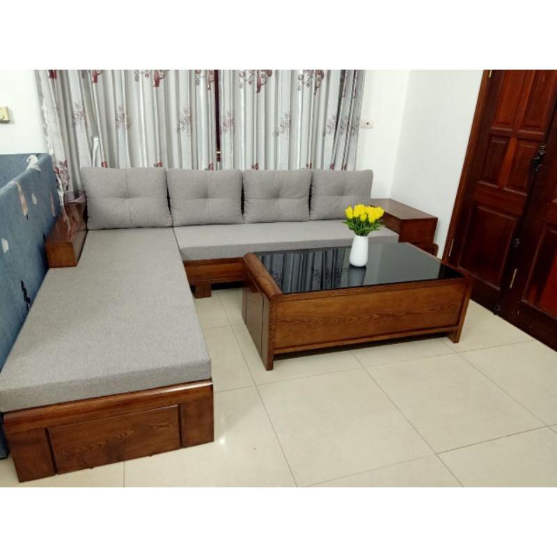 Sofa Gỗ Bộ To Cho Phòng Khách Lớn - Có Đệm