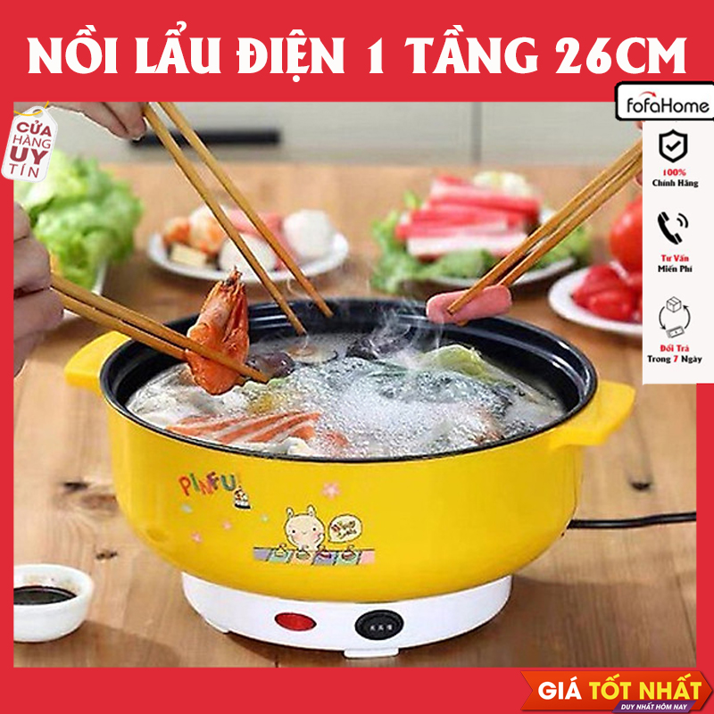 Nồi Lẩu Điện Mini 26cm Bếp Ăn Lẩu Đa Năng Dành Cho Gia Đình Phù Hợp Với 2-3 Người - Hàng Nhập Khẩu