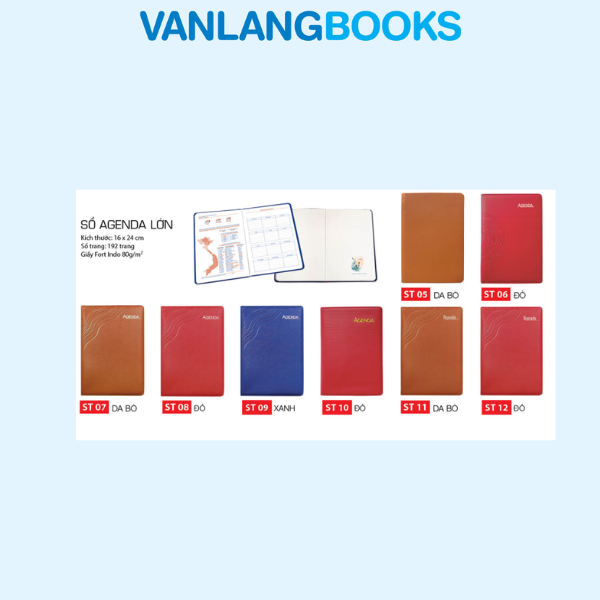 Sổ Agenda Lớn 2026 Vanlangbooks ST05 – Màu Nâu Da Bò