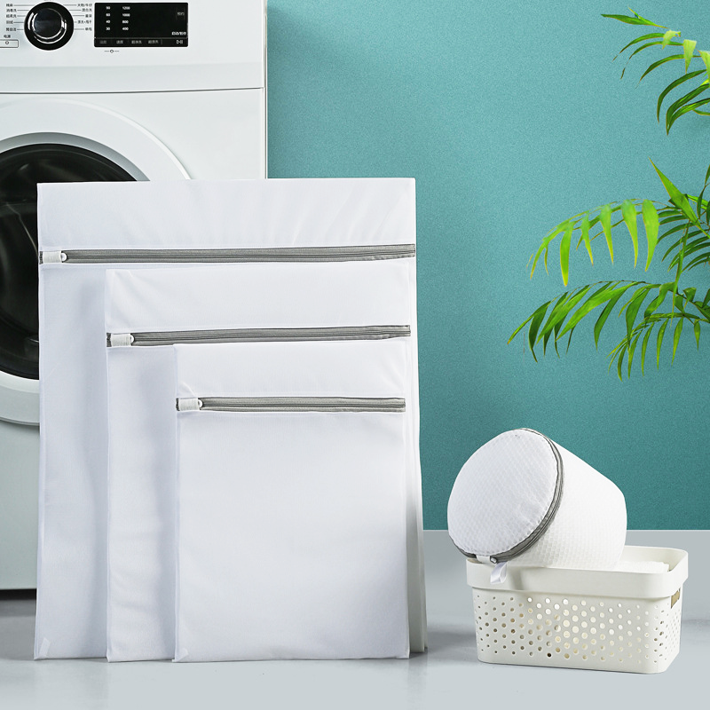 Bộ túi lưới giặt đồ cho máy giặt bảo vệ quần áo chống biến dạng chất lượng tốt dây kéo lưới mịn Polyester - Hàng chính hãng