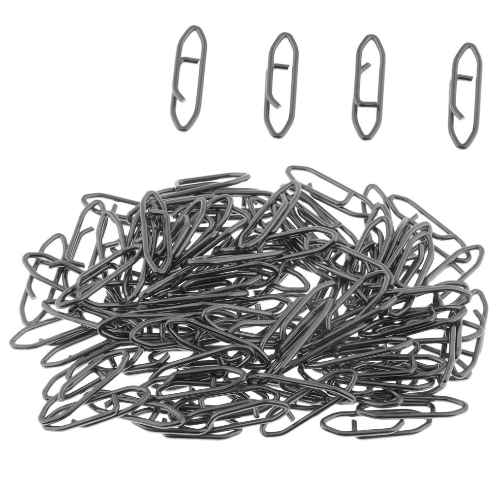 100Pcs Carbon Steel Fishing Snap Hook Connector Hooked Snap Tackle