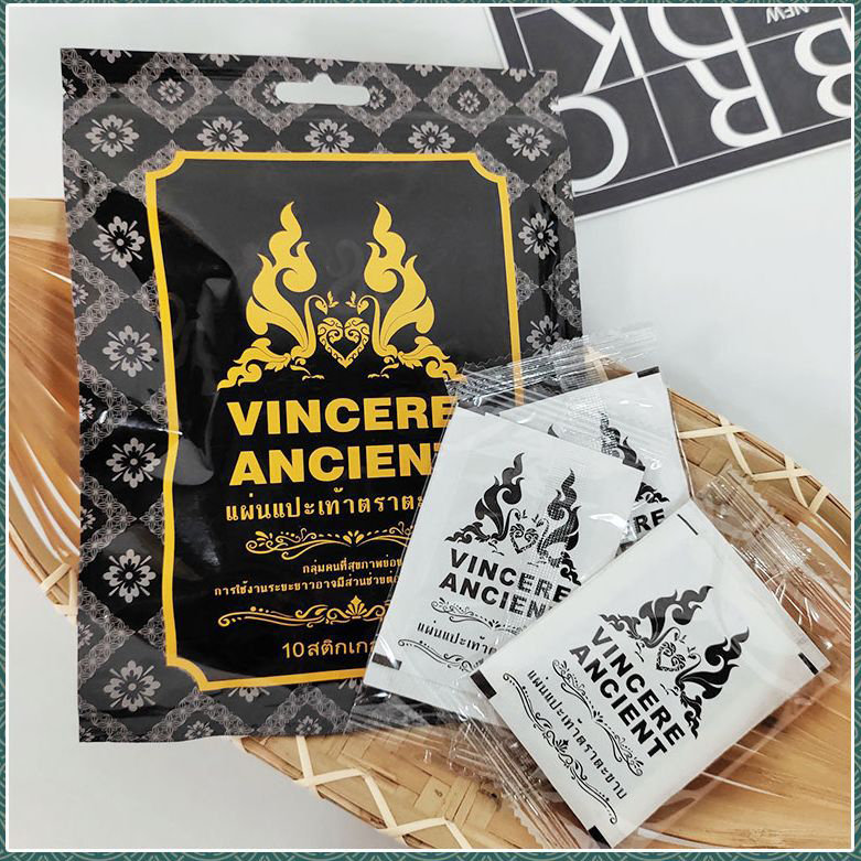 Miếng dán thải độc bàn chân Thái Lan VINCERE ANCIENT Foot - 1 túi 10 gói