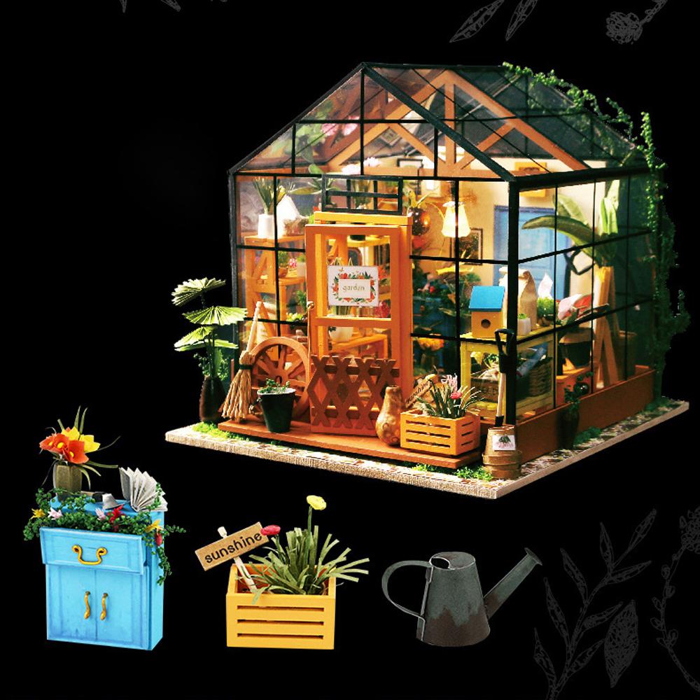 DIY Dollhouse Wooden Room Assemble Kit Home Decoration Miniature House Model Self-installed Simulation Dollhouse