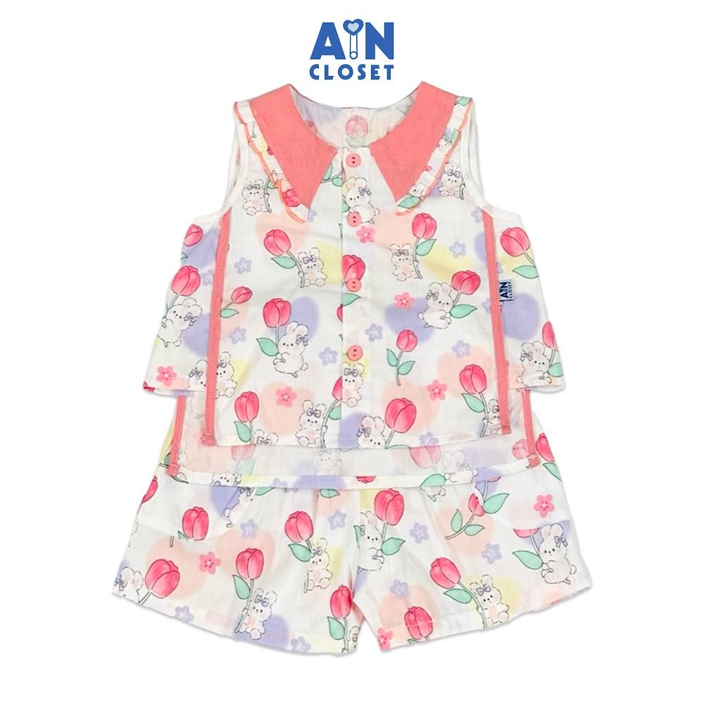 Bộ quần áo Ngắn bé gái họa tiết Thỏ Hoa Đào cotton - AICDBGB0D8OQ - AIN Closet