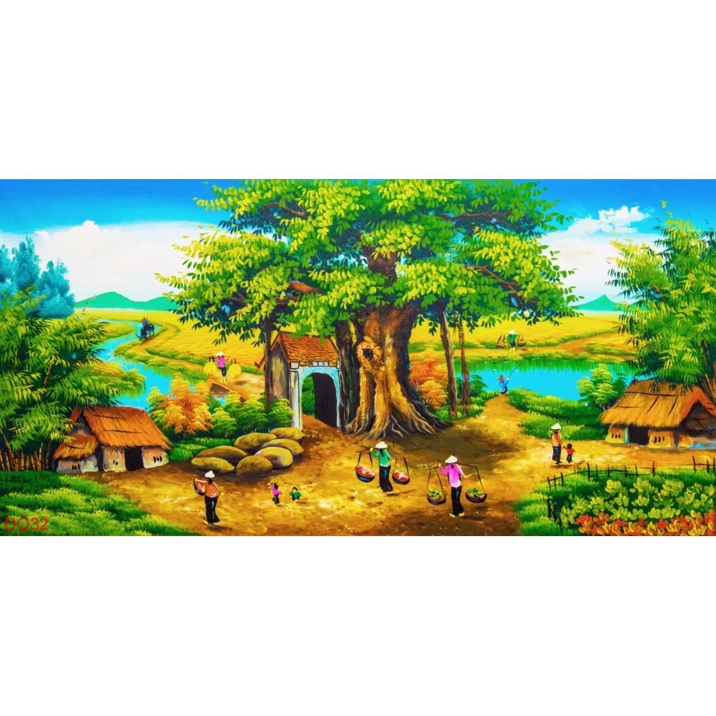 TRANH DÁN TƯỜNG 3D ĐỒNG QUÊ NHIỀU MẪU,TRANH LÀNG QUÊ DÁN TƯỜNG