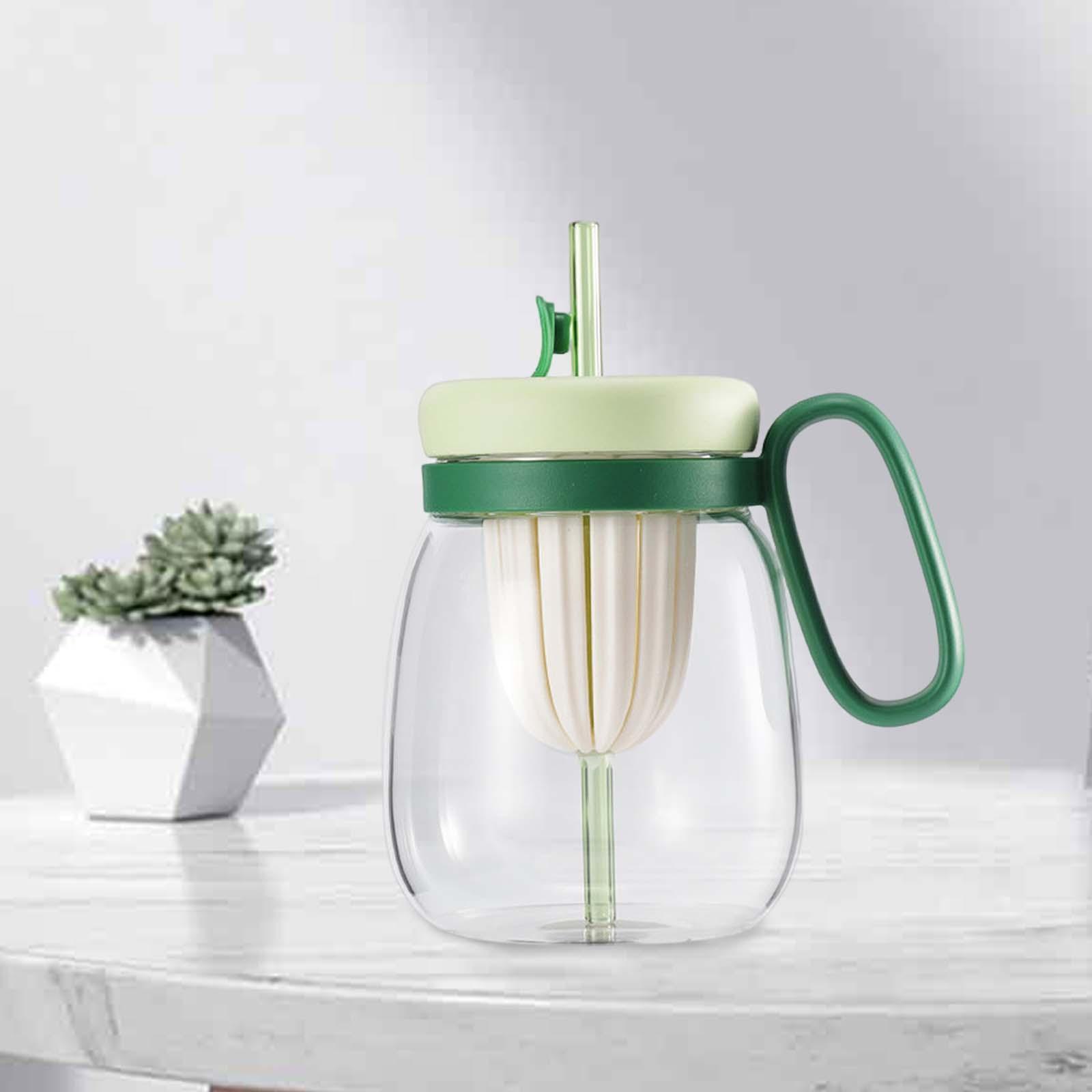 Glass Tumbler with Tea Infuser Water Bottle with Straw for Teen Girls Hiking