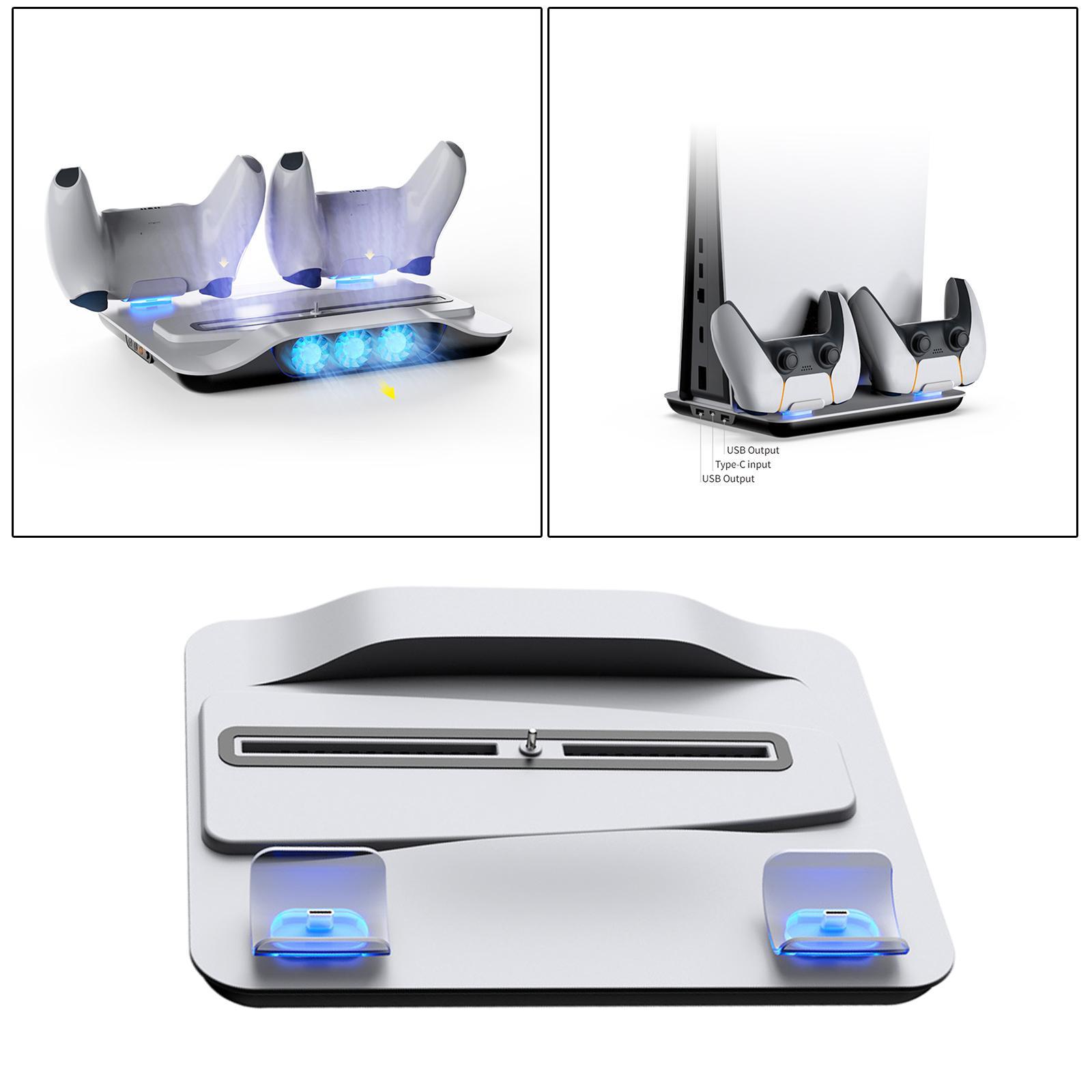 For PS5 Dual Controller Charger, Controller USB Charging Station Dock, with Cooling Fan Charging Station for Playstation5 Controller