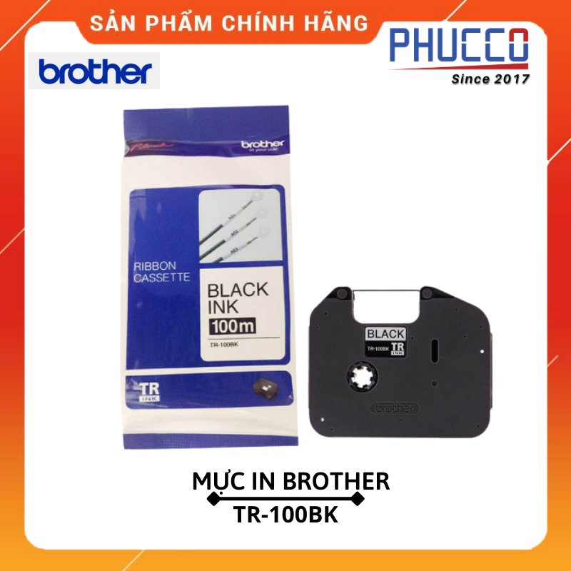 Băng mực in ống TR-100BK cho máy PT-E800T & PT-E850TKW - Hàng chính hãng