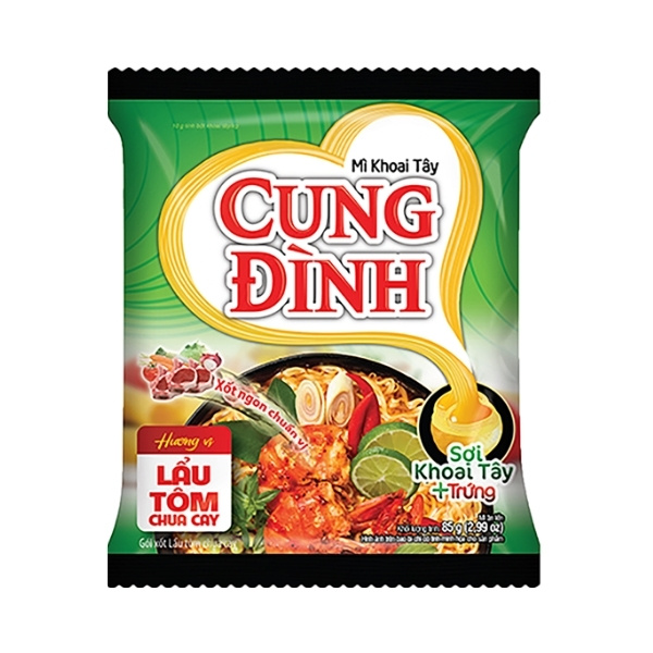 Thùng 30 Gói Mì Khoai Tây Cung Đình Hương Vị Lẩu Tôm Chua Cay