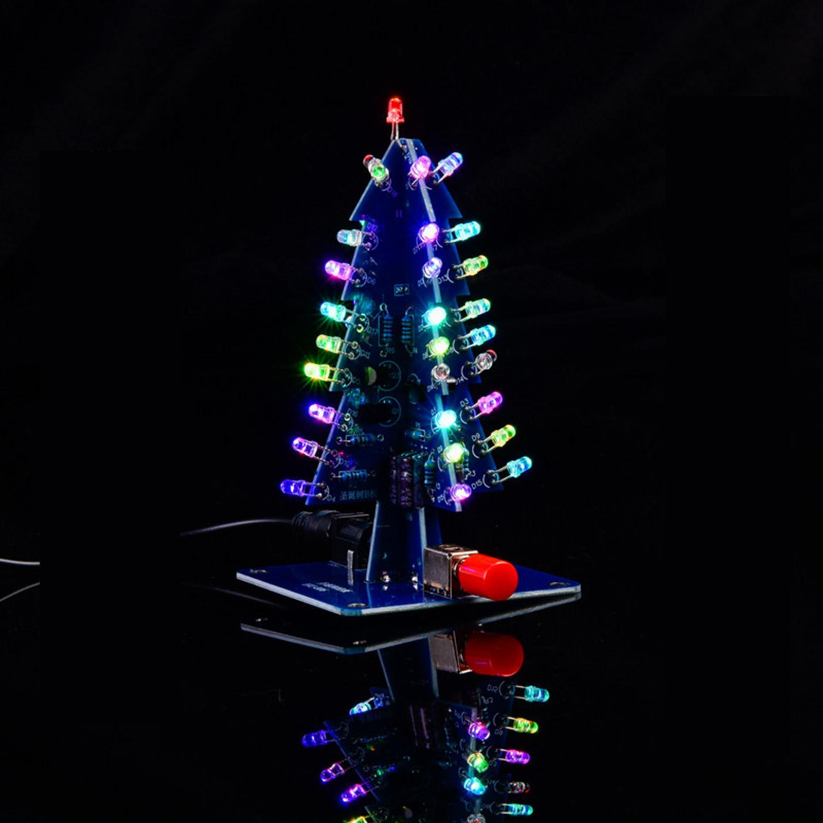3D Christmas Tree DIY Kits RGB LED Assemble Flash for Teens