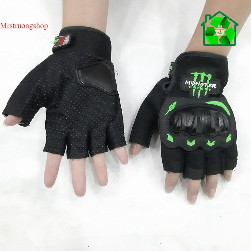 găng tay gù monster cụt ngón - Black, Black