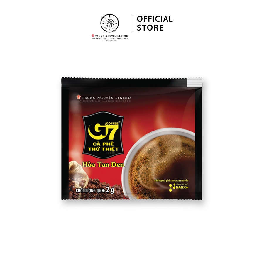 Trung Nguyên Legend - Cà phê G7 hòa tan đen - Bịch 100 sachets x 2gr