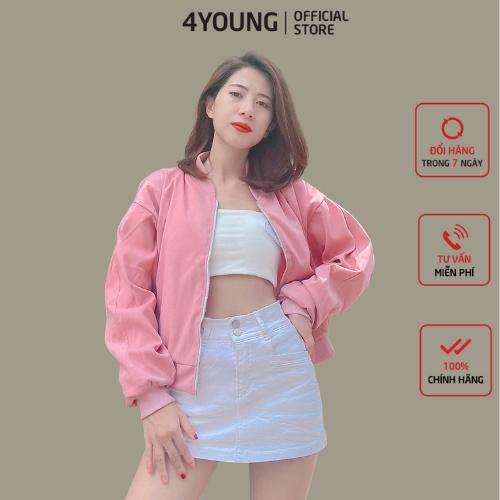 Áo khoác bomber nữ croptop dang lửng